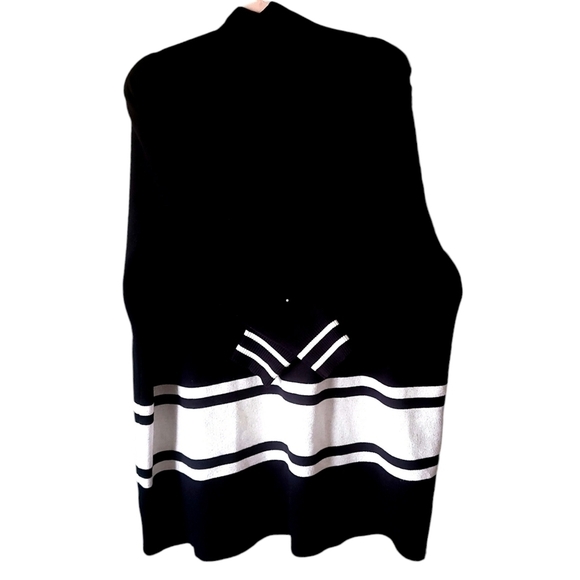 Anthropologie NVLT Black and White PIPPA Open Cardigan Knit Sweater Size M - Picture 6 of 7